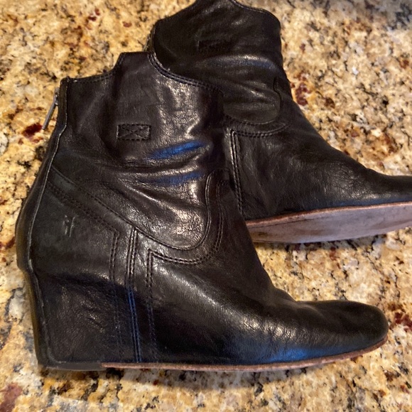 Frye black wedge ankle boots - Picture 5 of 8